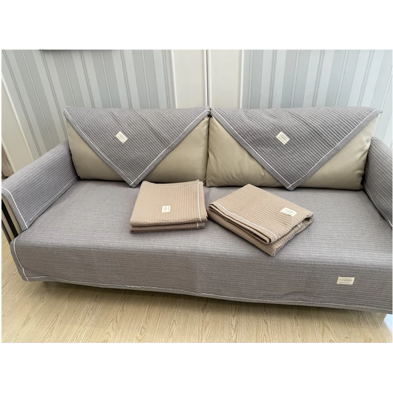 四季通用防滑沙发垫北欧简约万能垫布式靠背扶手垫