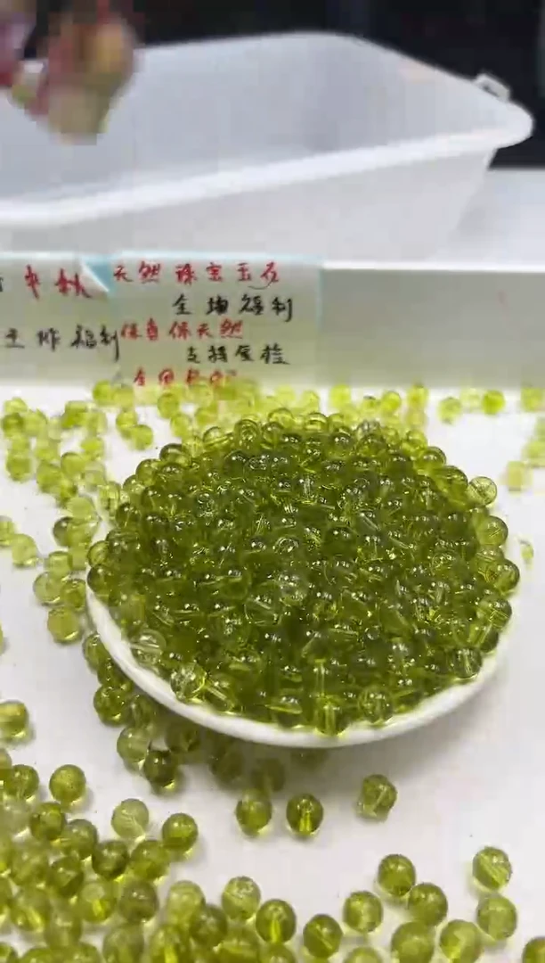 颈饰未镶嵌水晶w1679橄榄绿阿赛8mm*20颗