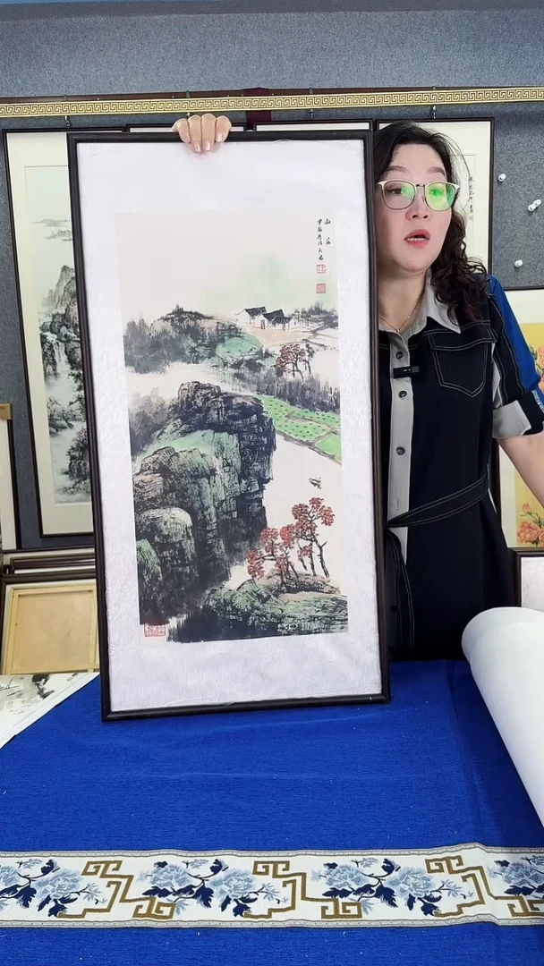 国画实木装裱 47*92山水