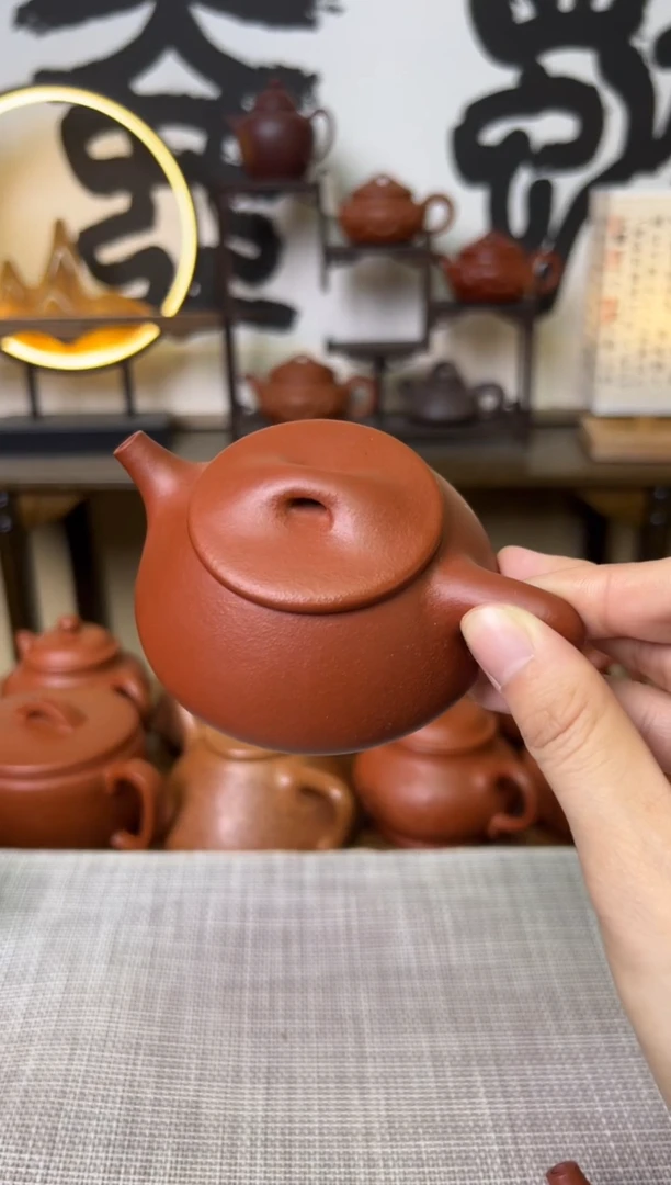 【闪购商品】朱泥茶壶鱼籽朱泥景州石瓢壶120CC