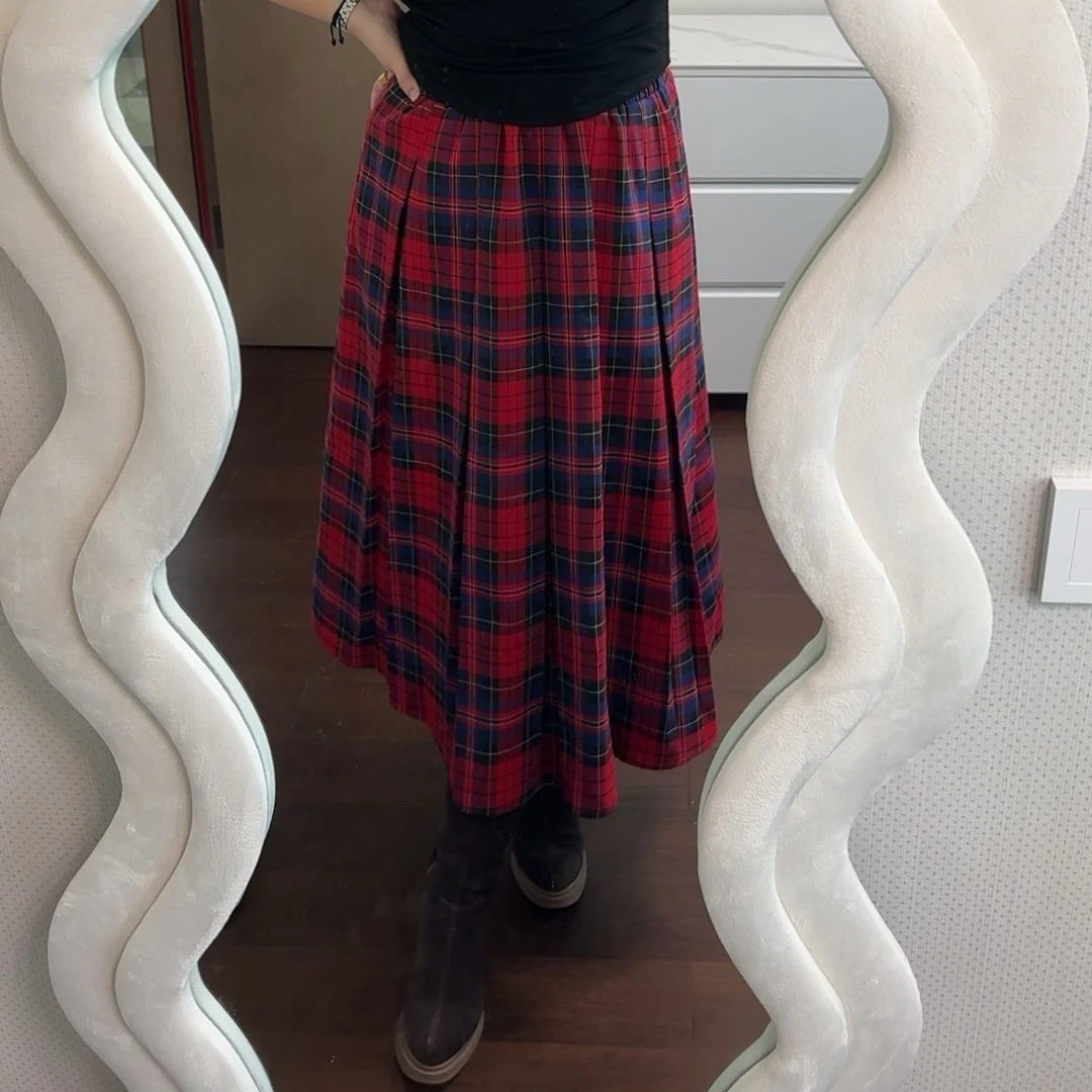 2024年新款秋季格子大码半身裙YM8R026