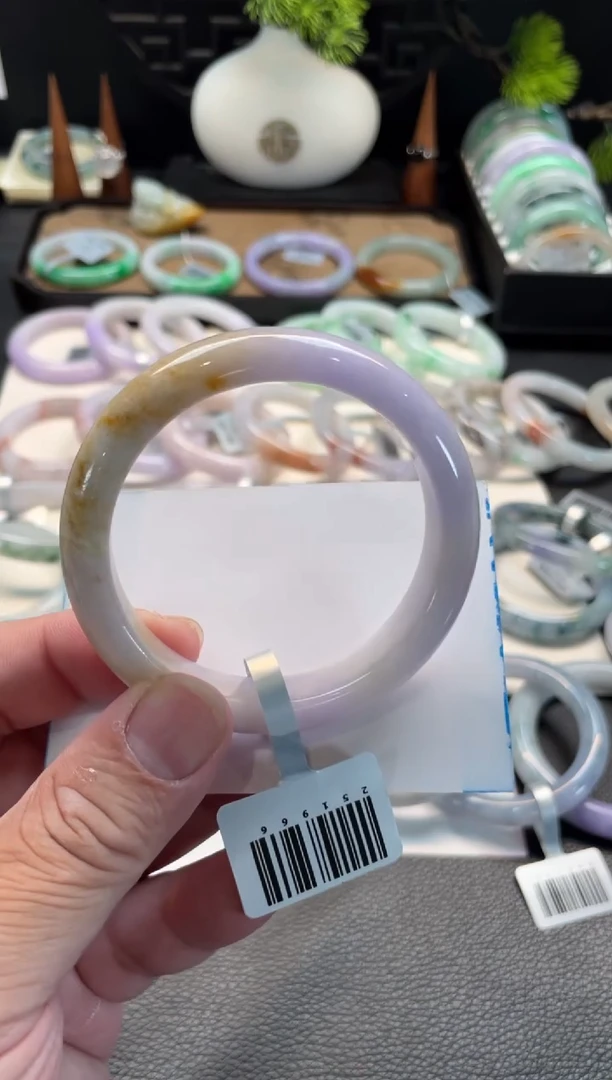 未镶嵌手镯翡翠33号链接 有纹裂 有沙眼 56正圈