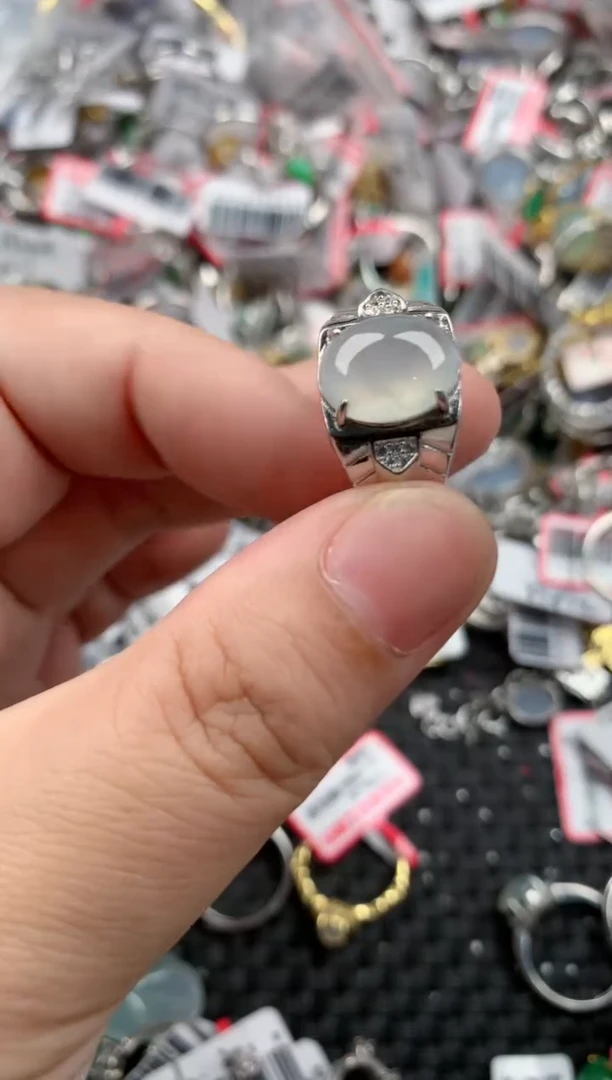 银S925镶嵌戒指翡翠333    2