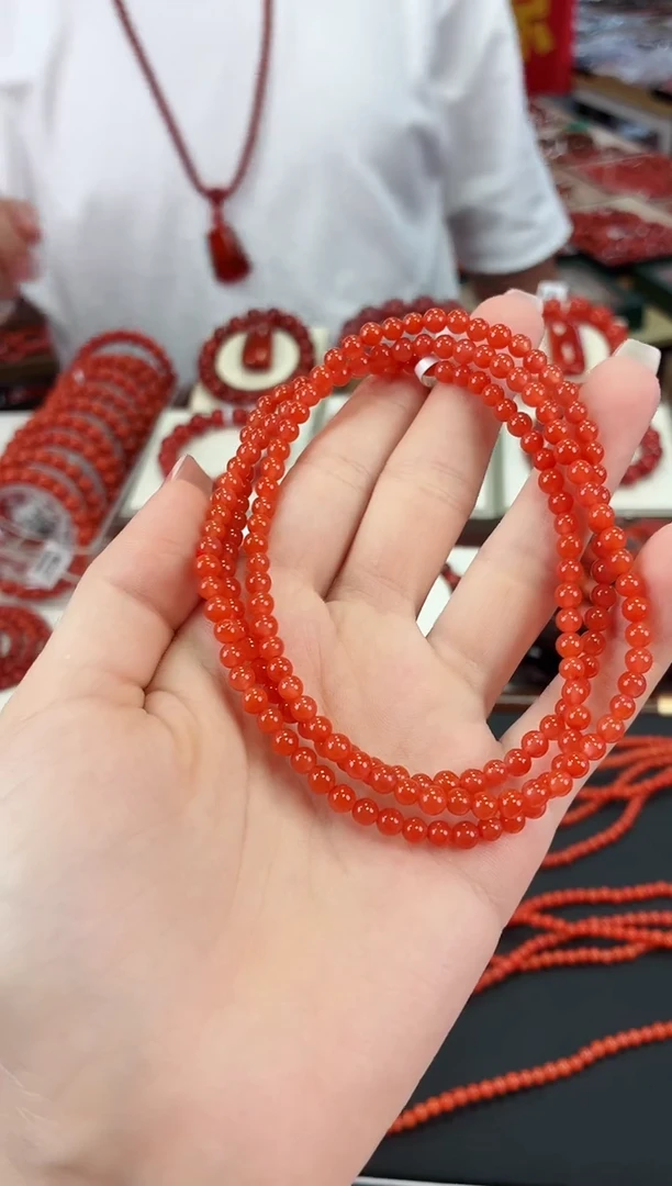 南红玛瑙滴水洞多圈4+未镶嵌一个/条