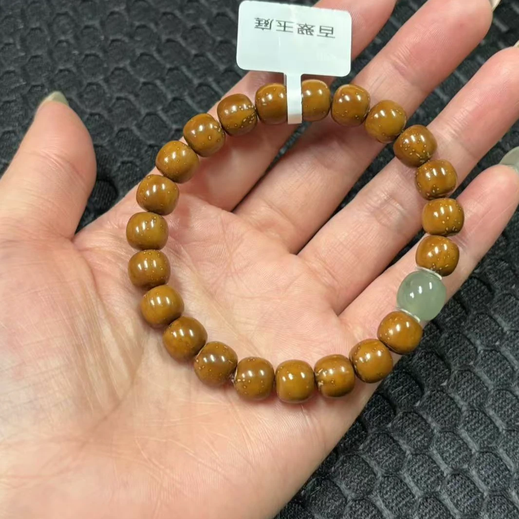 百翠玉庭紫金鼠手串5132精选咖黄皮实心老型9x8+小玉款绕指柔手串