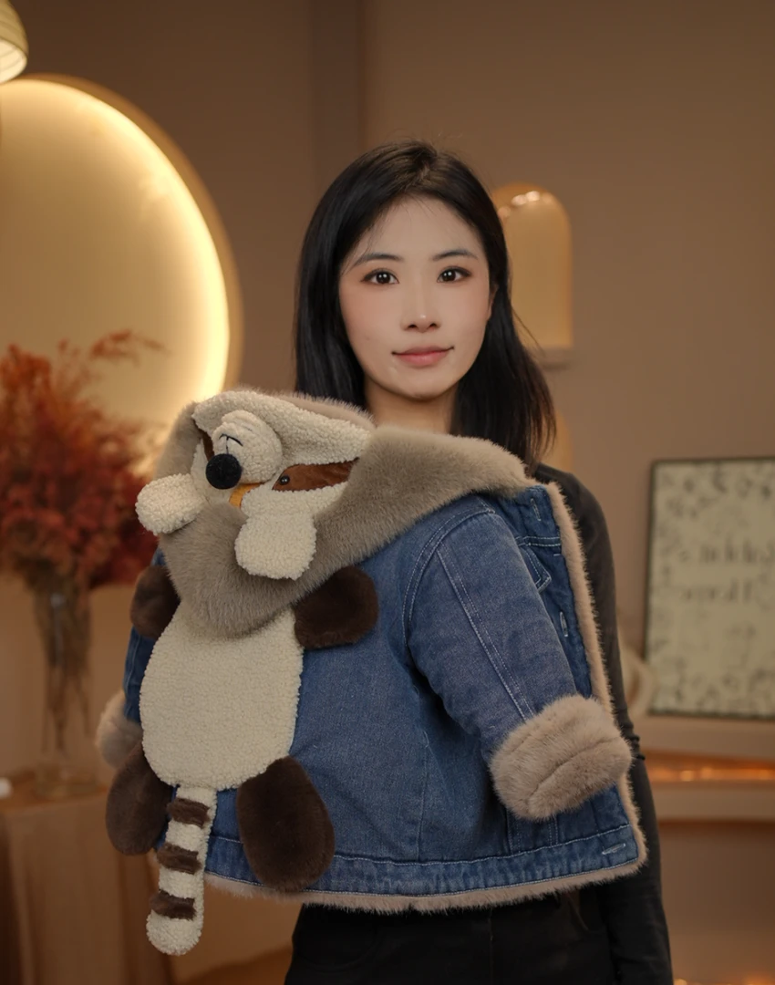 【小浣熊】加绒连帽外套2025秋冬装中小童休闲童装牛仔外套LL24191