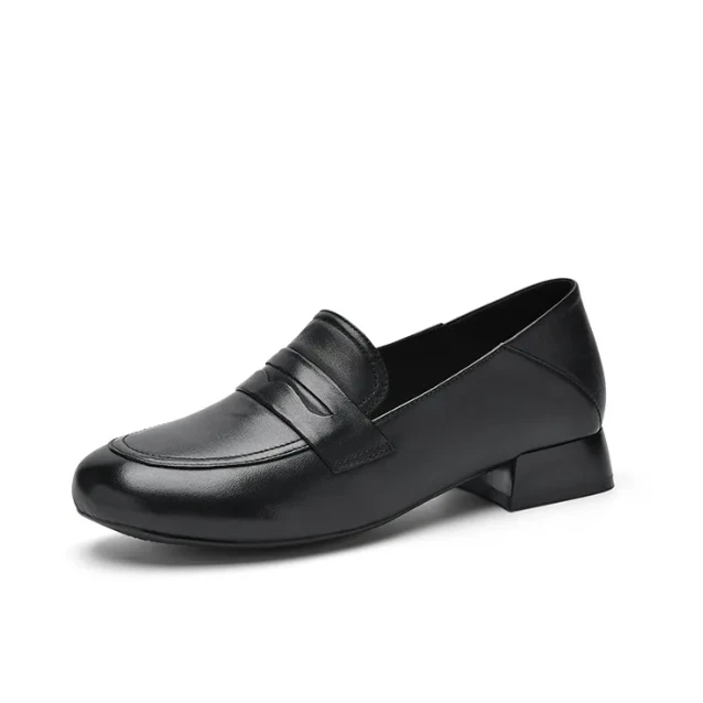 Clarks其乐女鞋平底乐福鞋一脚蹬单鞋 黑色-26166825