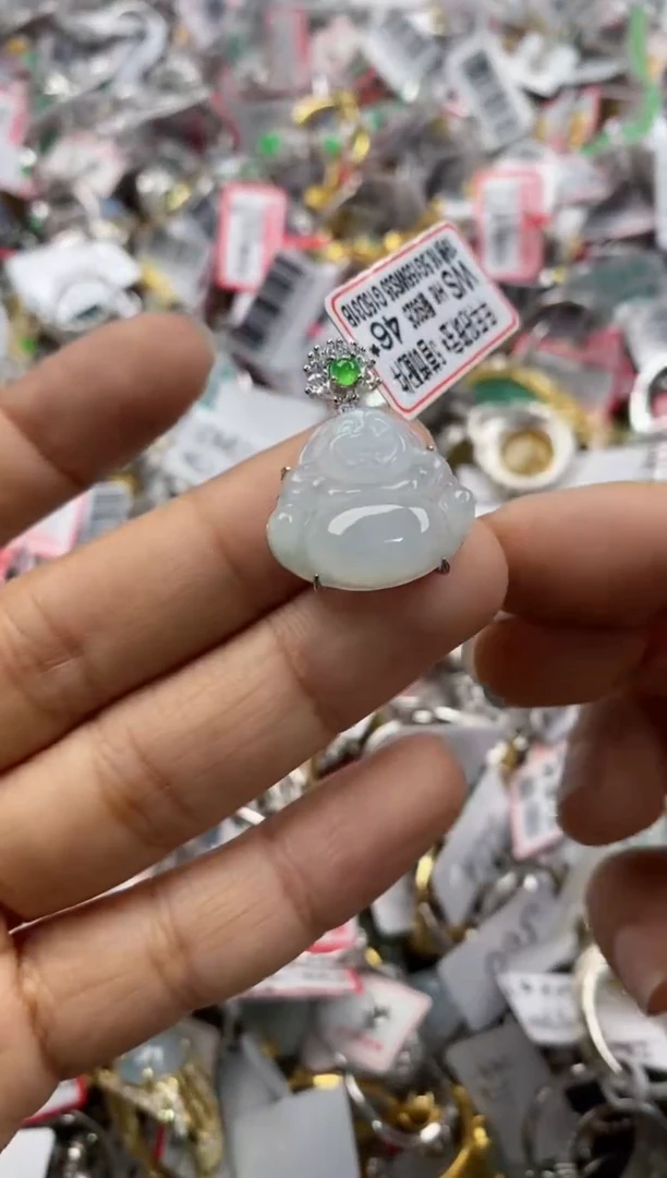 银S925镶嵌戒指翡翠333              9
