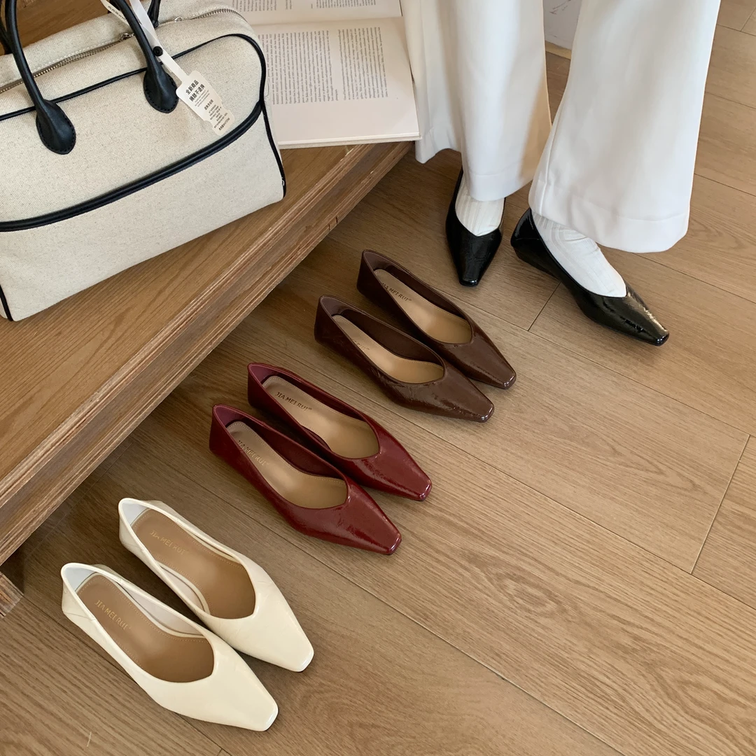 软底单鞋女2025方头平底配裙子晚晚法式玛丽珍鞋百搭浅口通勤潮