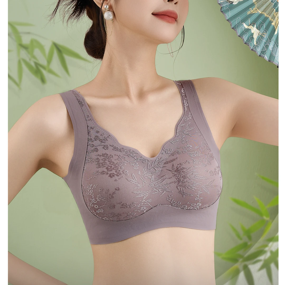 2中式国潮浮雕提花透气无痕内衣