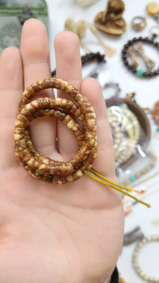 手串星月菩提马蹄珠虎皮星月陈籽6mm