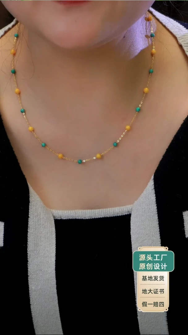 蜜蜡颈饰银S925镶嵌发货一件