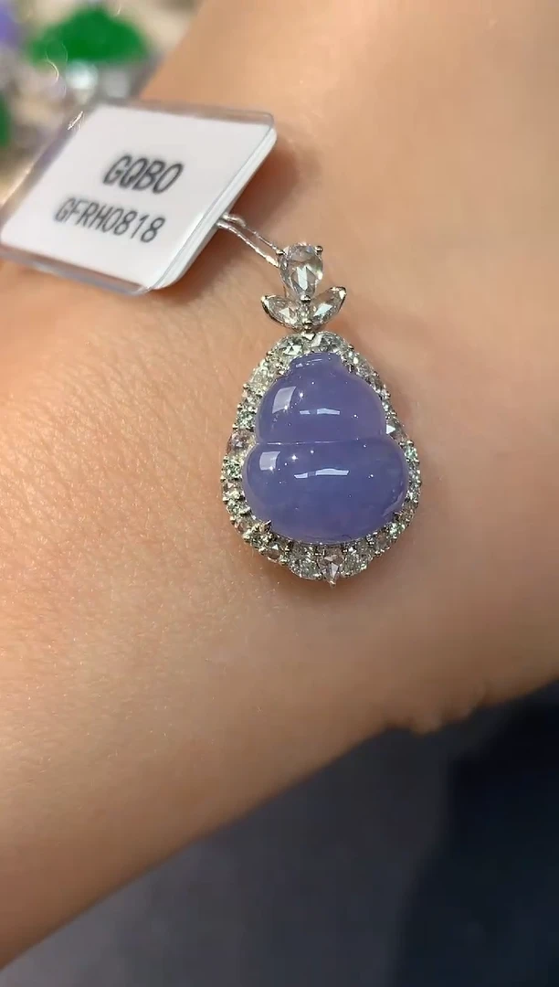 吊坠(不含链)18K金镶嵌翡翠A377|16800