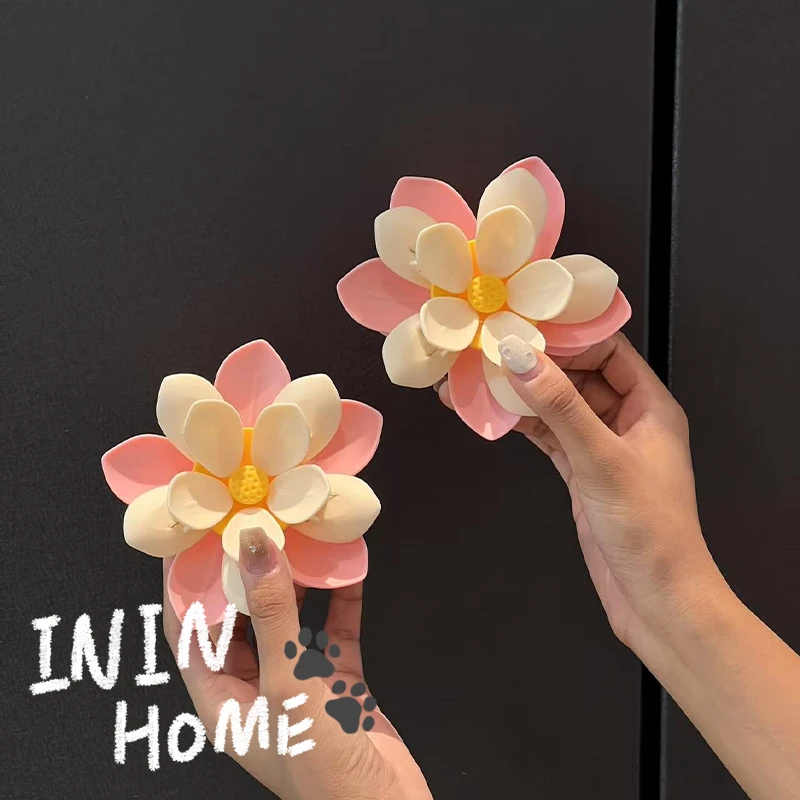 ININHOME荷花双层磁吸封口夹厨房包装袋防潮密封夹创意冰箱贴Z