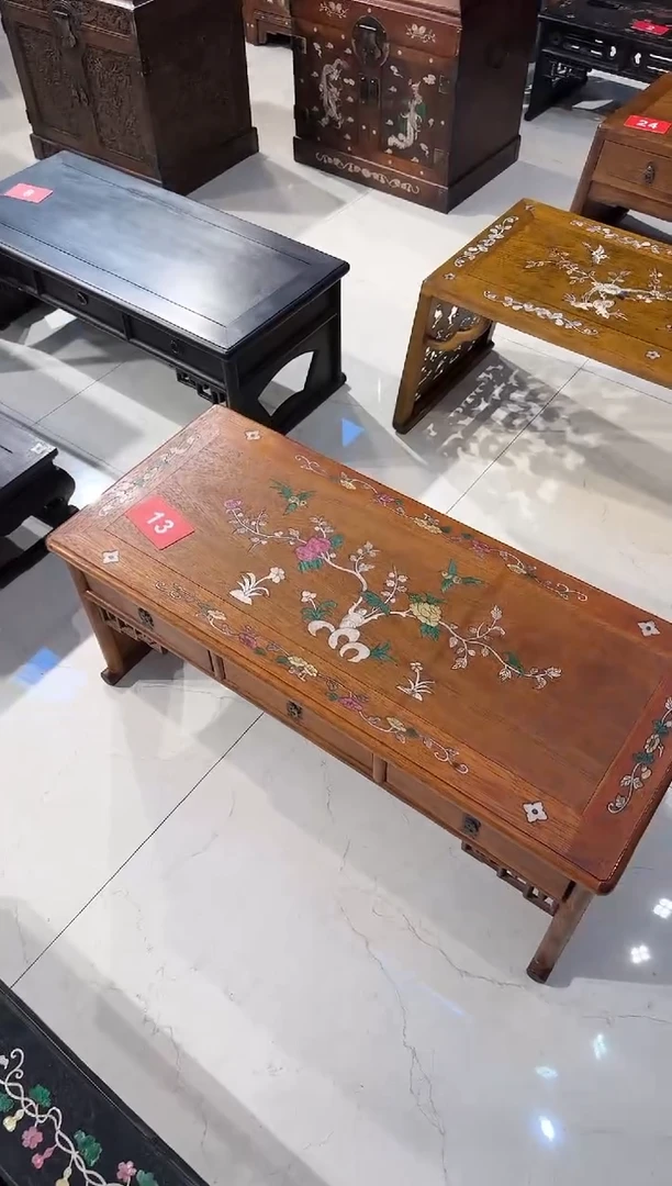 【闪购商品】木木艺三抽屉山鸟地桌1050.888