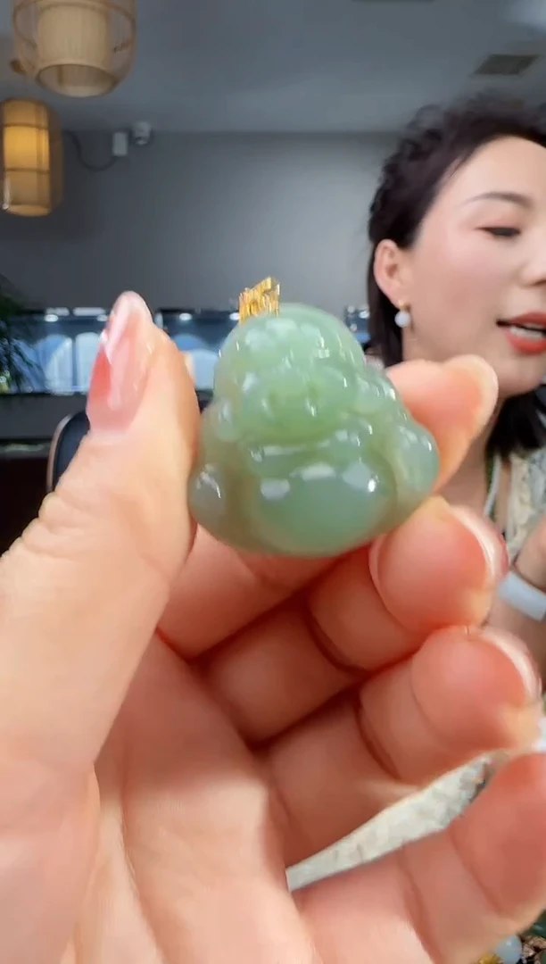 吊坠(不含链)18K金镶嵌和田玉1