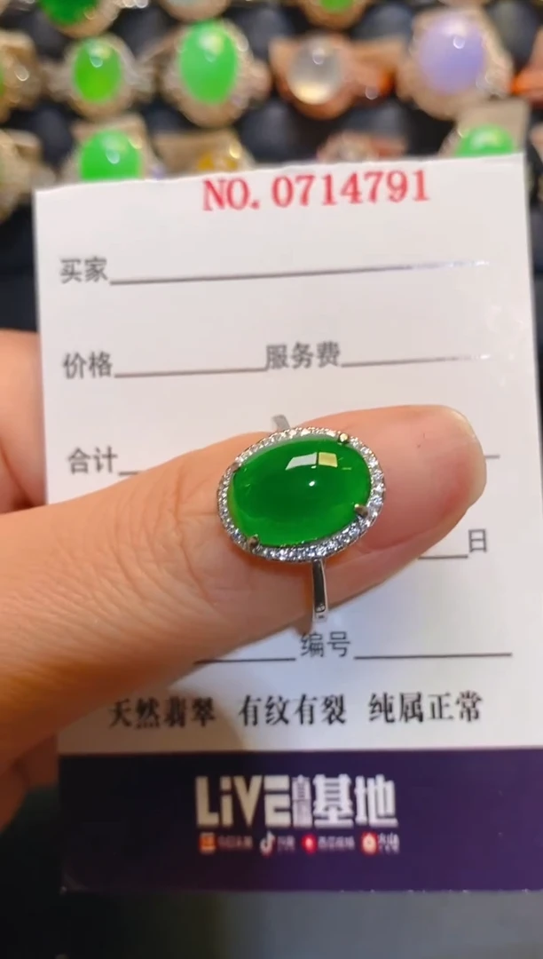 银S925镶嵌翡翠耳饰天然