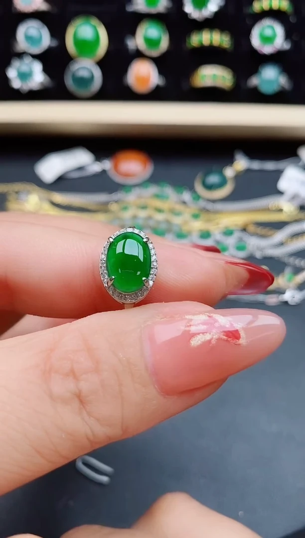 【闪购商品】翡翠戒指银S925镶嵌321321