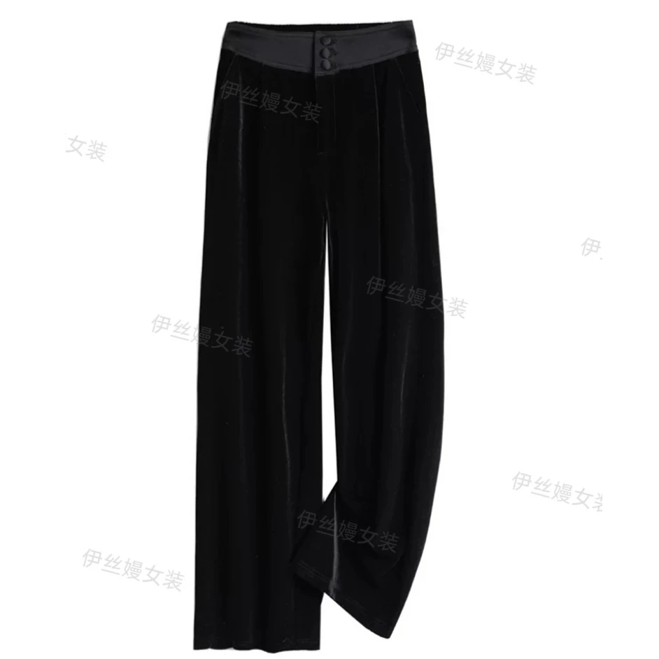 新款醋酸丝绒加厚阔腿裤(162厘米以下拍短款 162厘米以上拍长款)