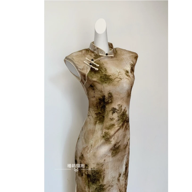 【枫烟云】椿屿旗袍女2025年春夏新款新中式复古旗袍连衣裙日常可穿