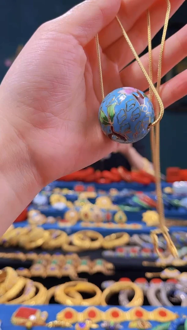 【闪购商品】非遗技艺景泰蓝卡3.0大珠  天蓝色