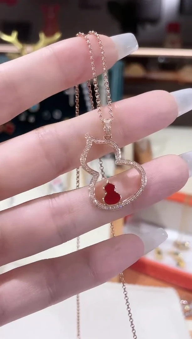 项链钻石18K金镶嵌项链