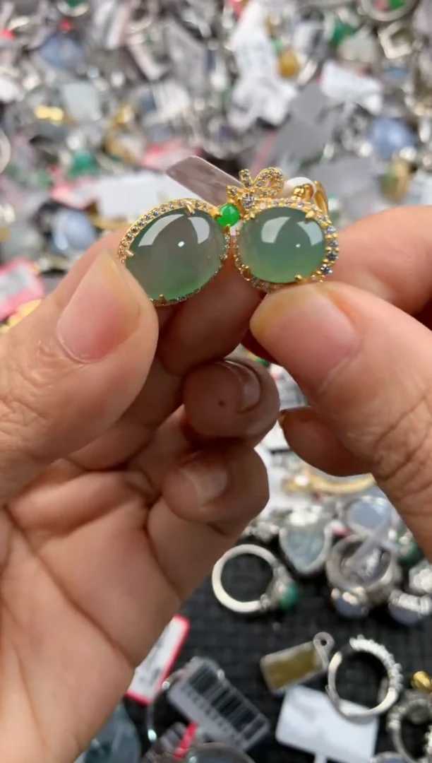 银S925镶嵌戒指翡翠111---3