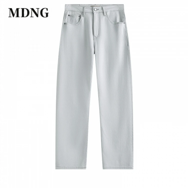 MDNG潮流痞帅直筒男装百搭时尚夏季宽松直筒弹力男士休闲牛仔长裤