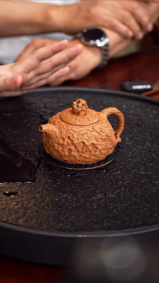 茶壶紫砂杨军保  金蟾供春74 冰窖七彩松花段 180毫升