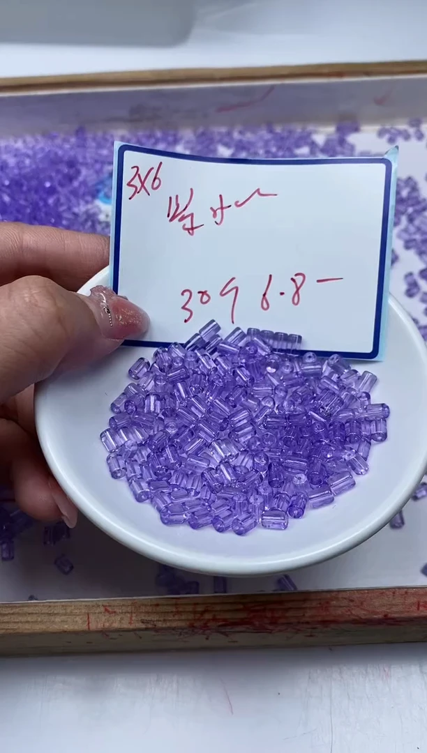 水晶珠宝半成品未镶嵌M744 维多利 桶珠4*6mm30个6.8元