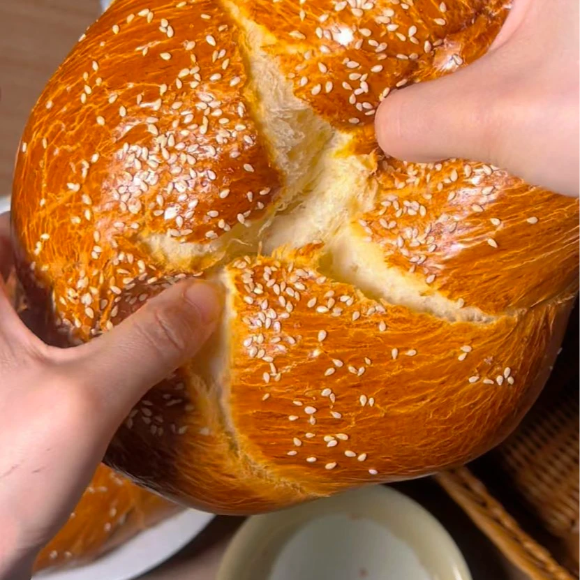 正宗新疆塔城手撕拉丝老面包