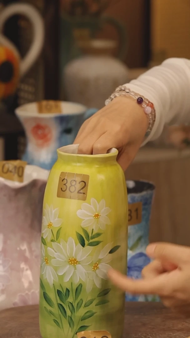 陶瓷景德镇设计师手作花器摆件侘寂风@M382@