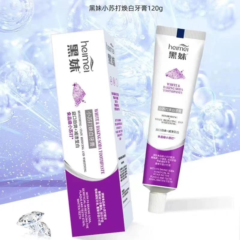 黑妹小苏打清新口气减渍莹白牙膏450