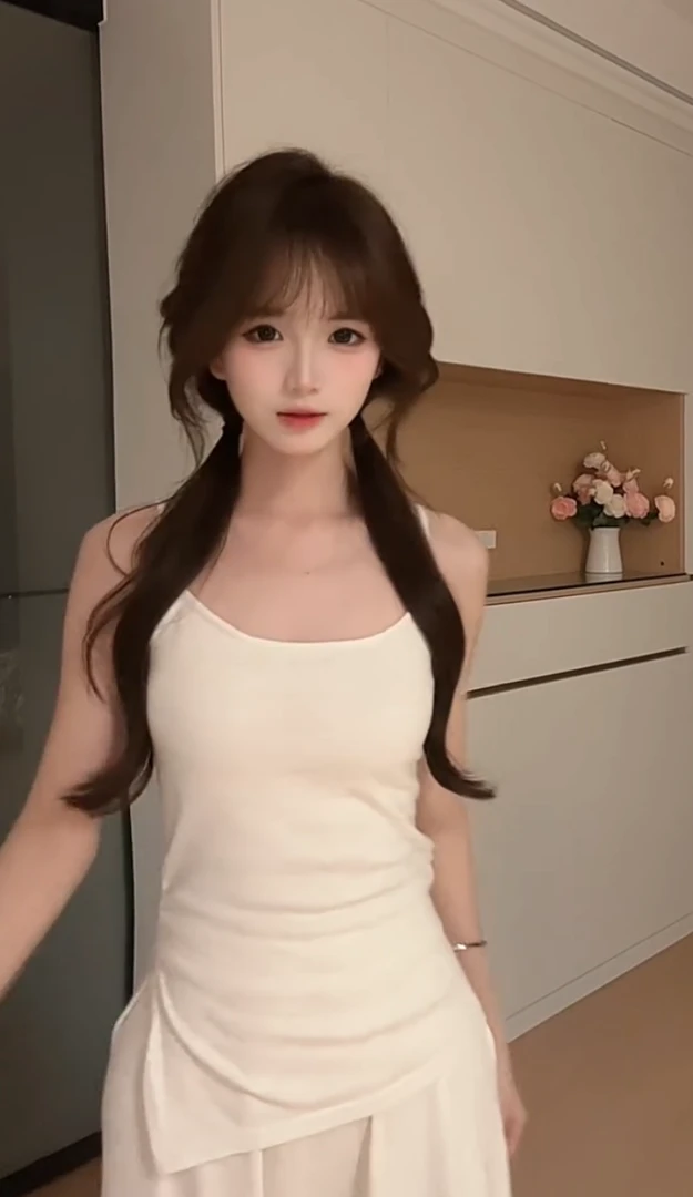 2025纯欲辣妹简约舒适透气一体式侧开叉修身显瘦外穿吊带背心上衣