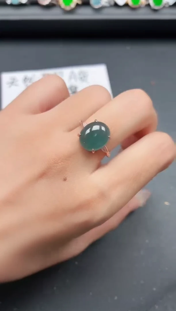 银S925镶嵌戒指翡翠111