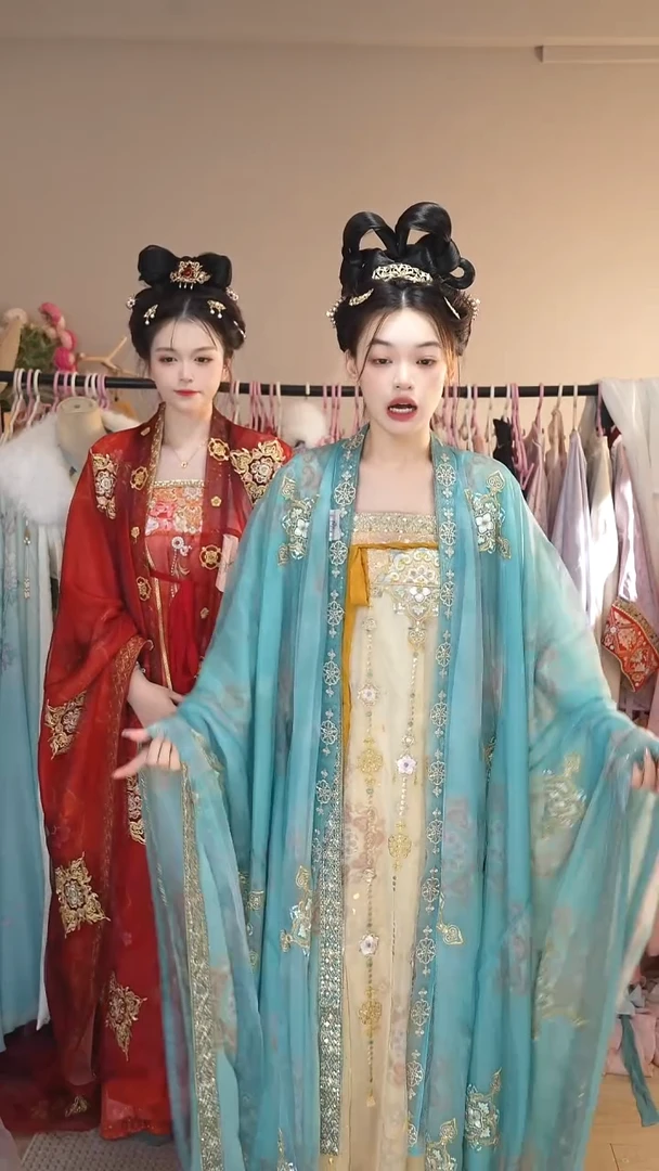 蓝色三件套 大袖加齐胸裙 不退换