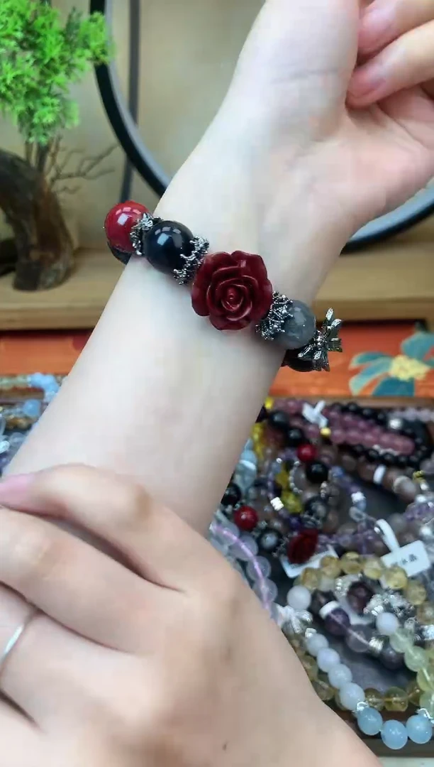 【闪购商品】黑曜岩手饰未镶嵌233手串