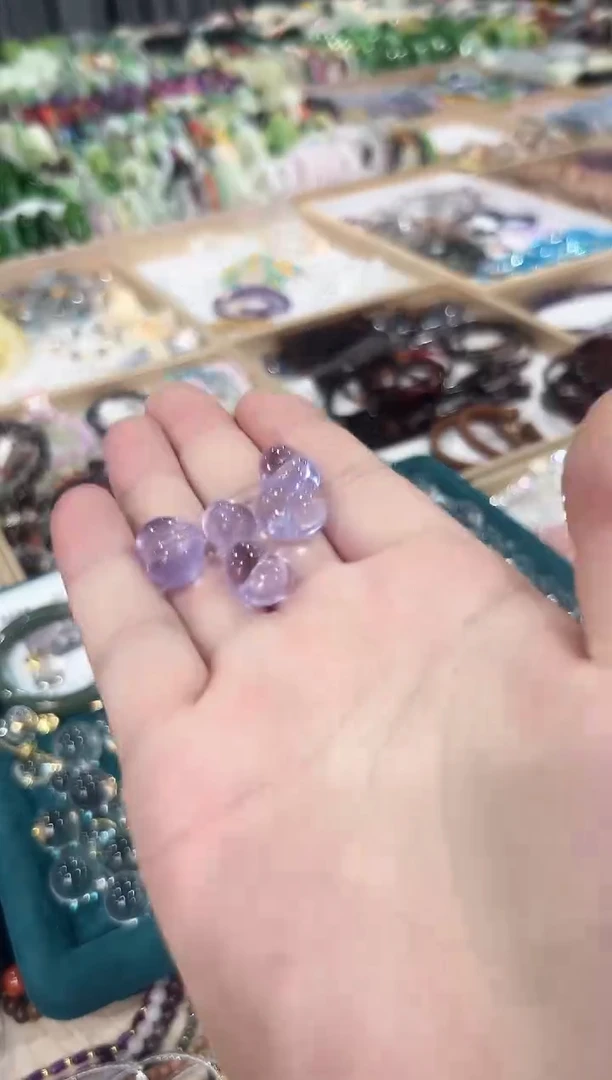 水晶耳饰未镶嵌紫屁桃