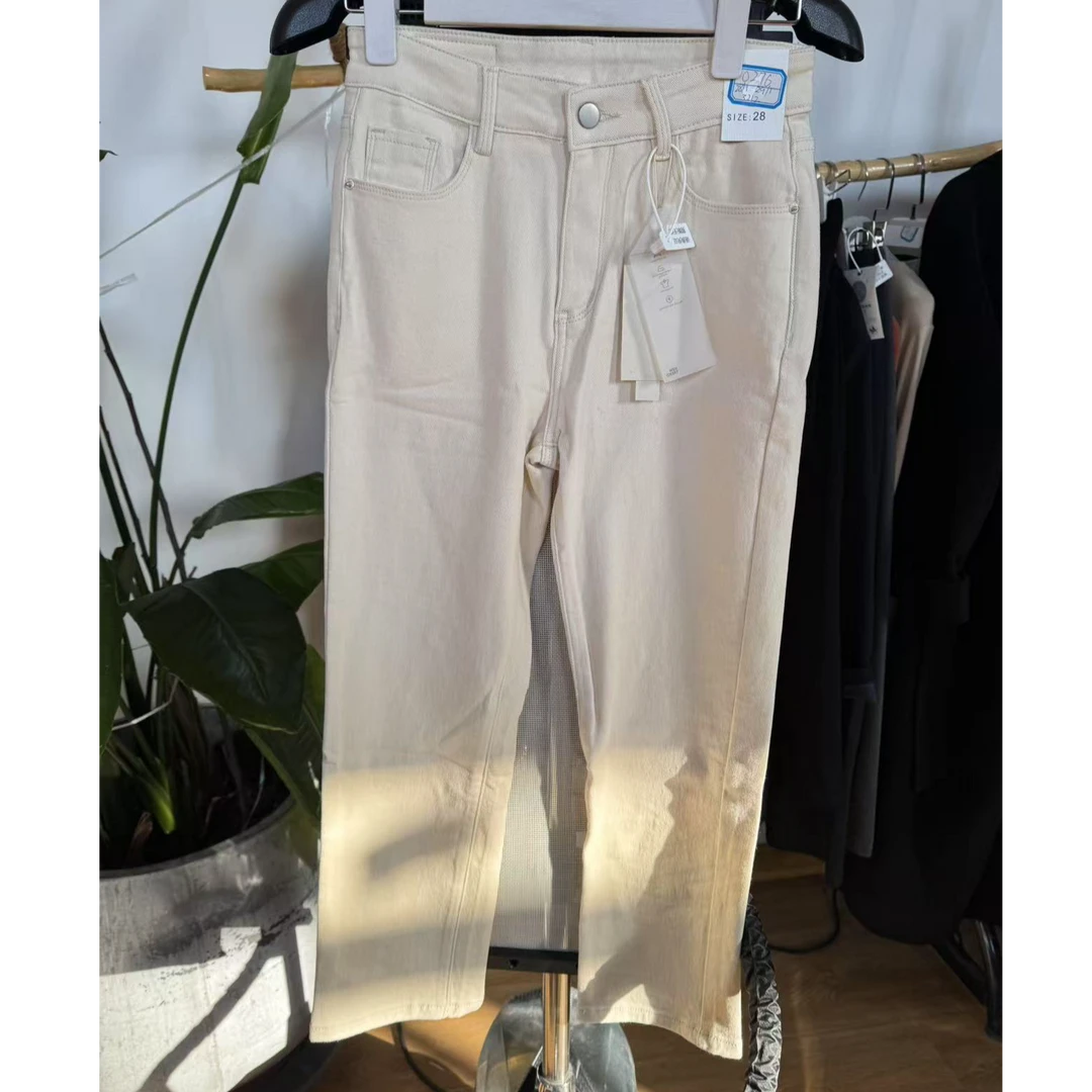 【程发发】福秒0276九分烟管裤白色