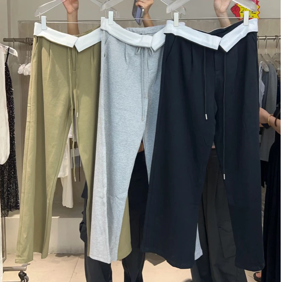 【清】逸语 IN choose u笑笑家2024秋季韩时尚拼色抽绳休闲裤89279