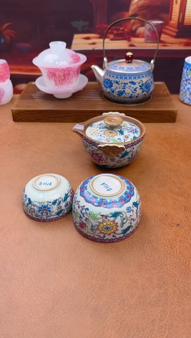 陶瓷茶具摆件旅行套组