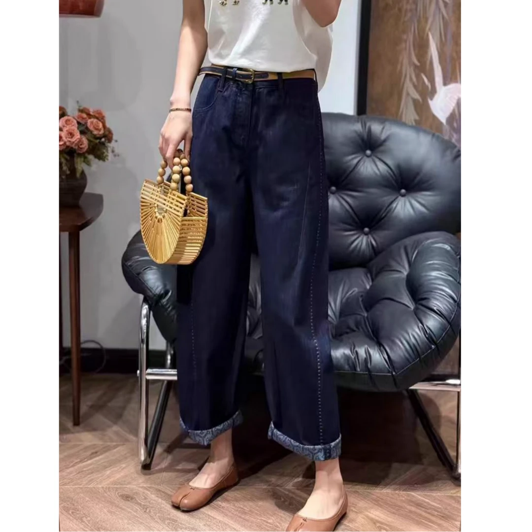 （柚子同款）JS巨显瘦气球裤2025夏季新款薄面料牛仔裤萝卜裤9515