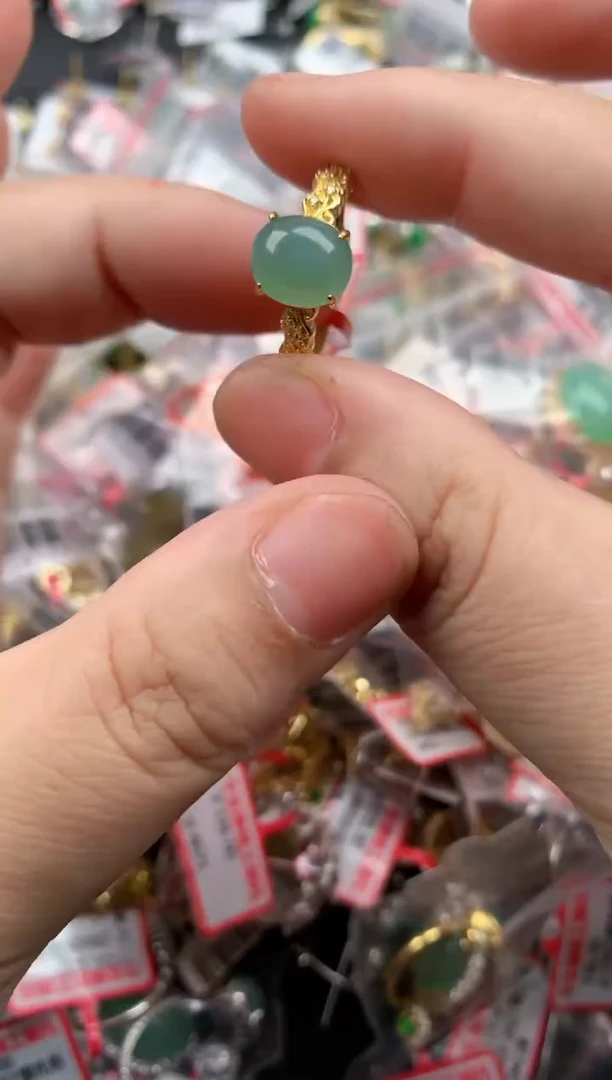 银S925镶嵌戒指翡翠222    6