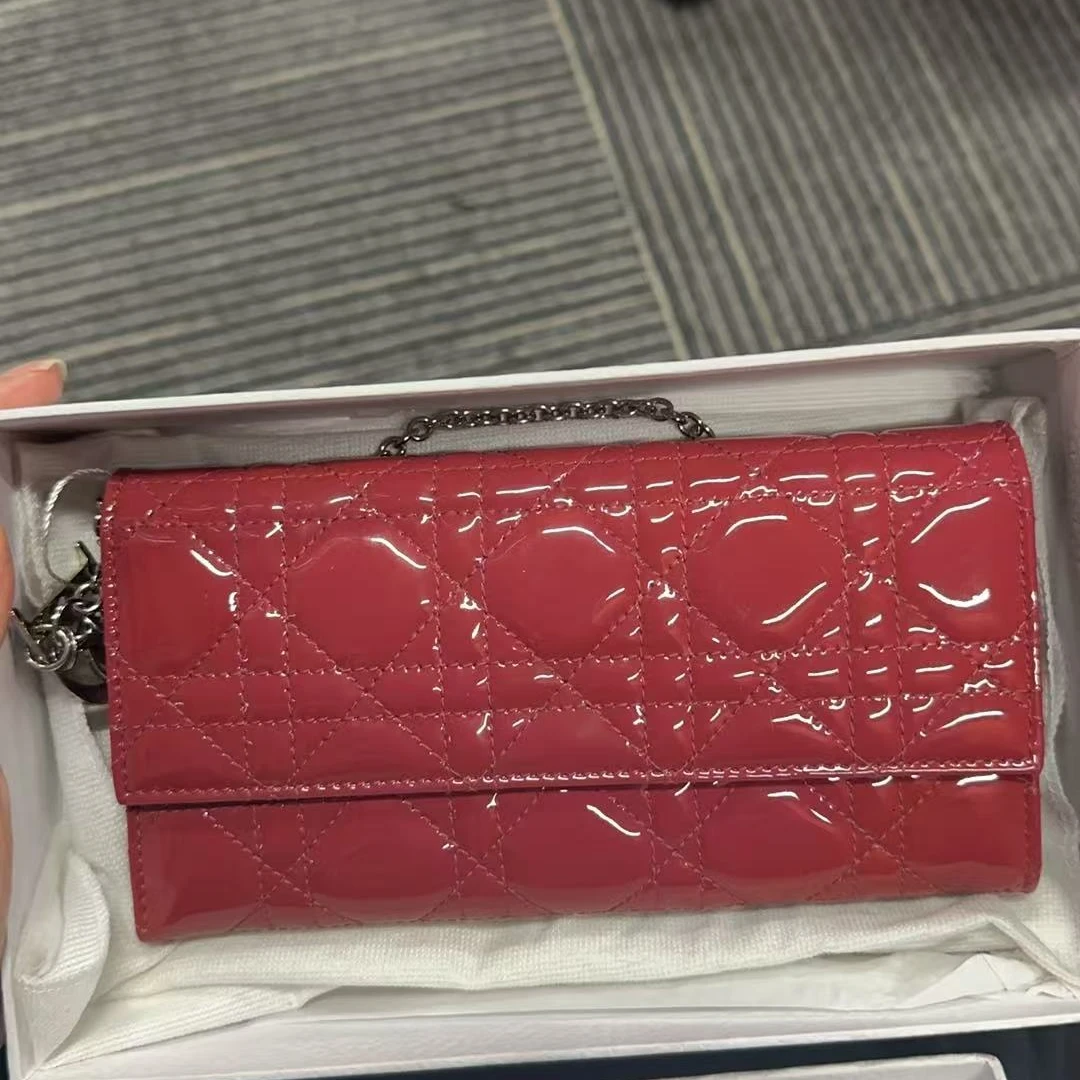 95新 DIOR/迪奥 坤球奢选迪奥漆皮woc单肩包