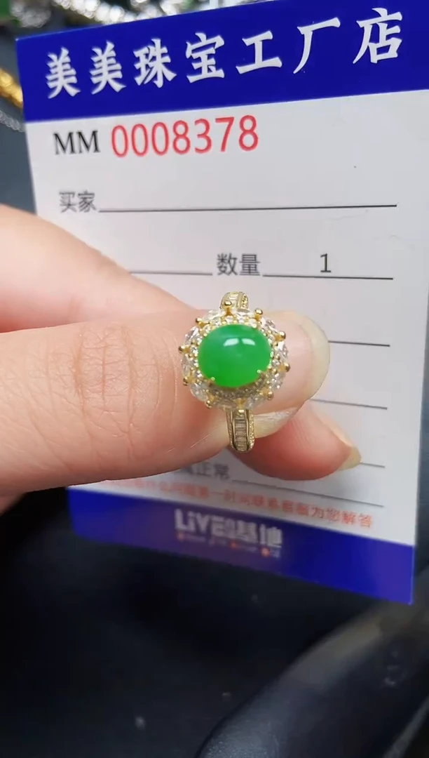 翡翠银S925镶嵌颈饰8378