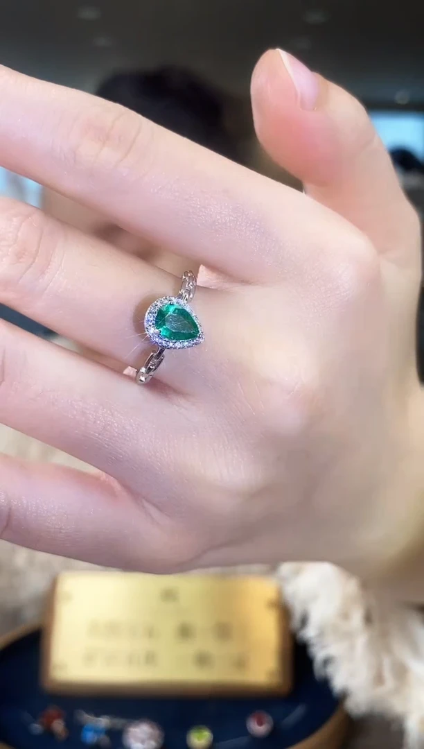 【闪购商品】祖母绿戒指银S925镶嵌05