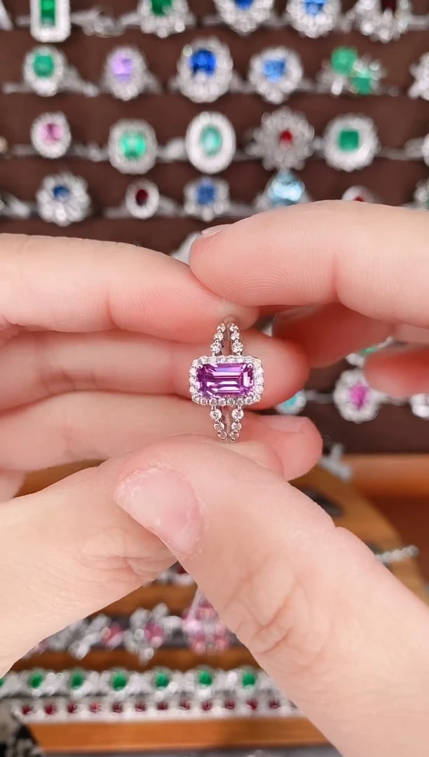 【闪购商品】彩色蓝宝石18K金戒指18K金镶嵌1