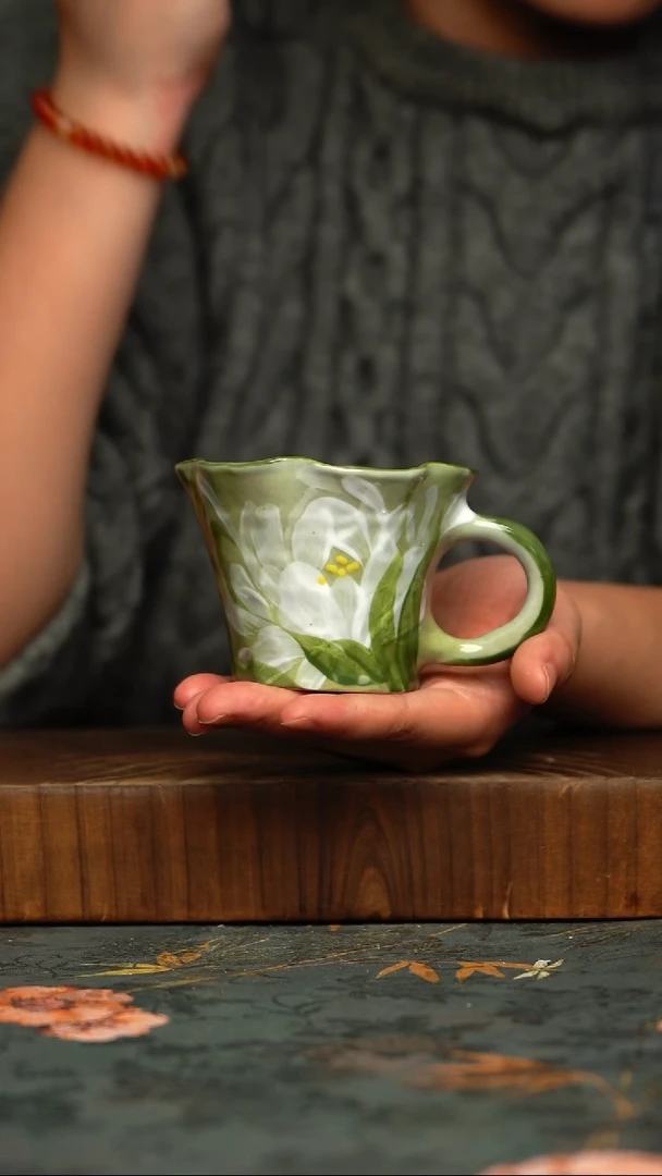 瓷片釉下彩手工手绘同款陶器