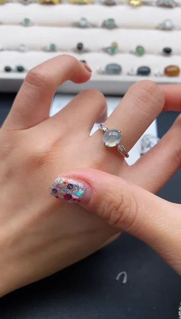 银S925镶嵌戒指翡翠555555555+9