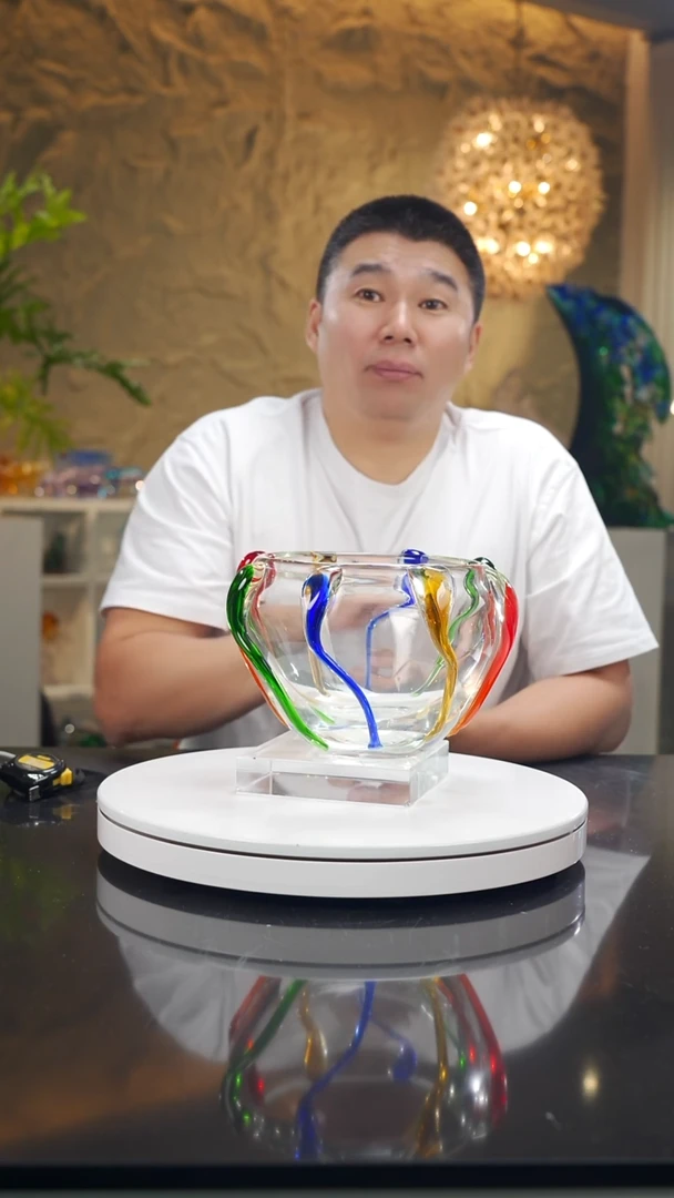 瓷片草**飞五色设计款聚宝盆